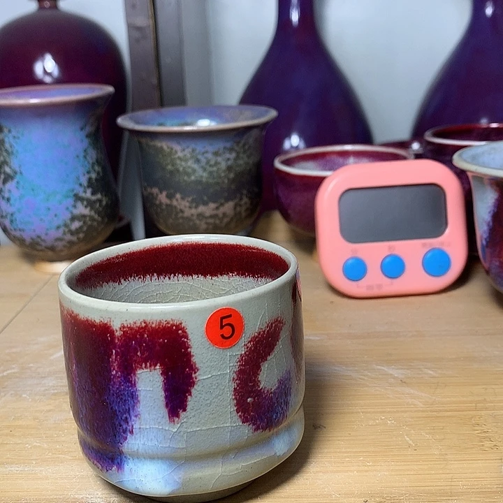 钧瓷杯子，纯手工制作钧瓷杯子