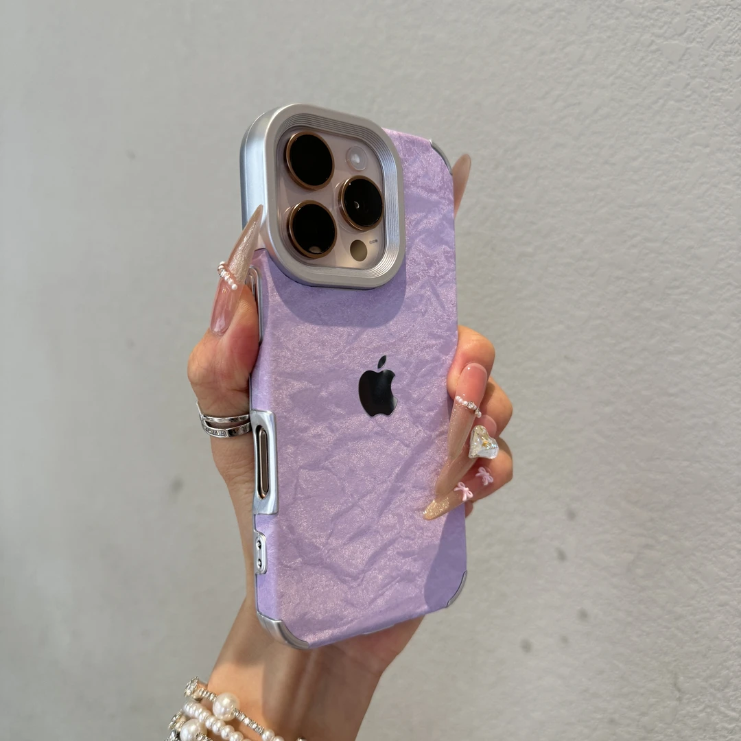 电镀绒布雪山纹适用苹果17promax手机壳iPhone16全包15肤感14个性