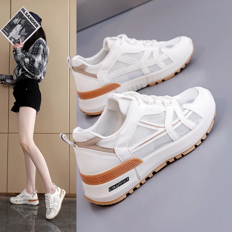 厚底阿甘鞋女2025夏季新款透气韩系学院风学生休闲运动板鞋女