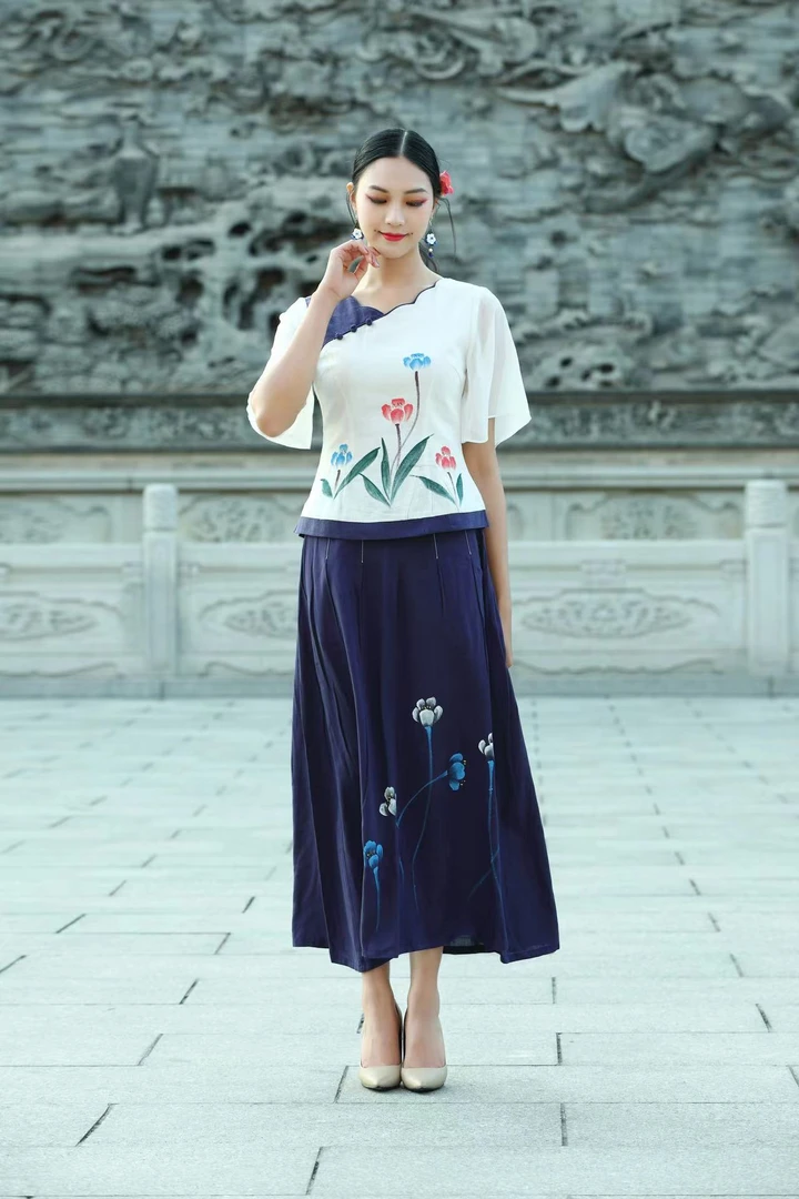 印花中国风女装民族风中式薄款中老年女装92256