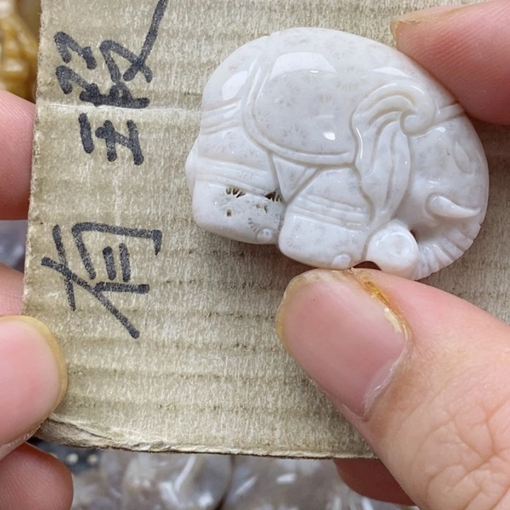 颈饰未镶嵌硅化珊瑚（珊瑚玉）阿***信小