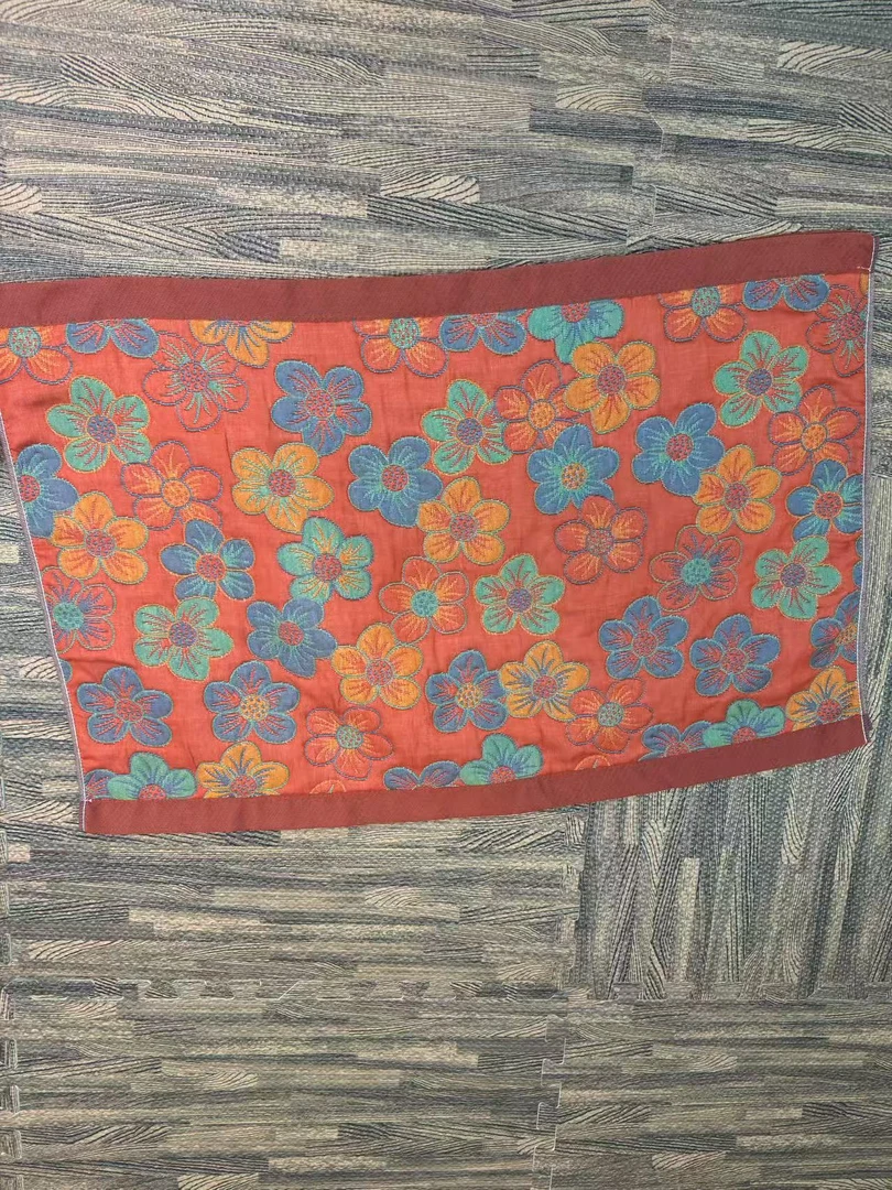 ~棉柔柔优选~52*78桃花朵朵纱布枕巾