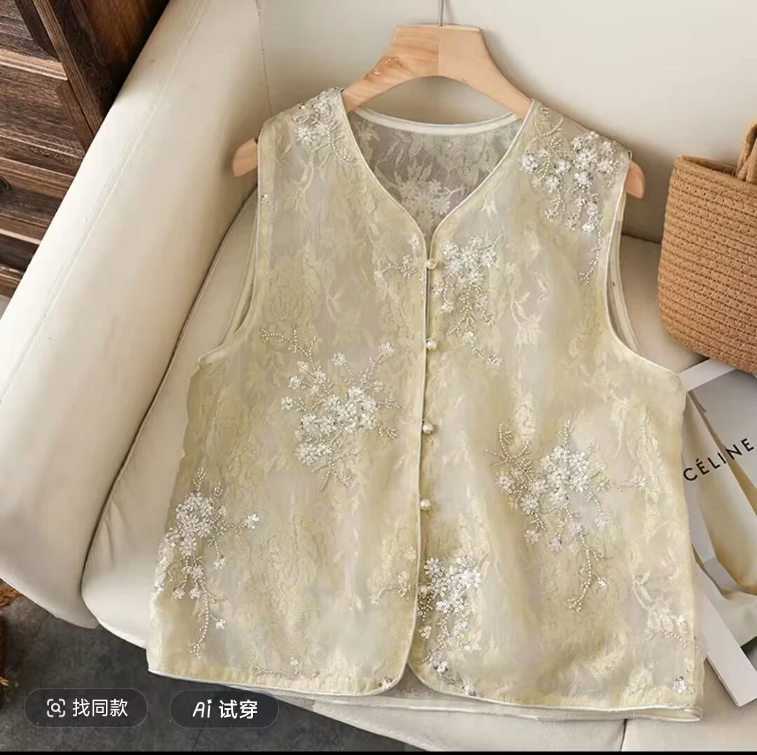 【繁星】新中式国风春夏季薄款圆领马夹-5