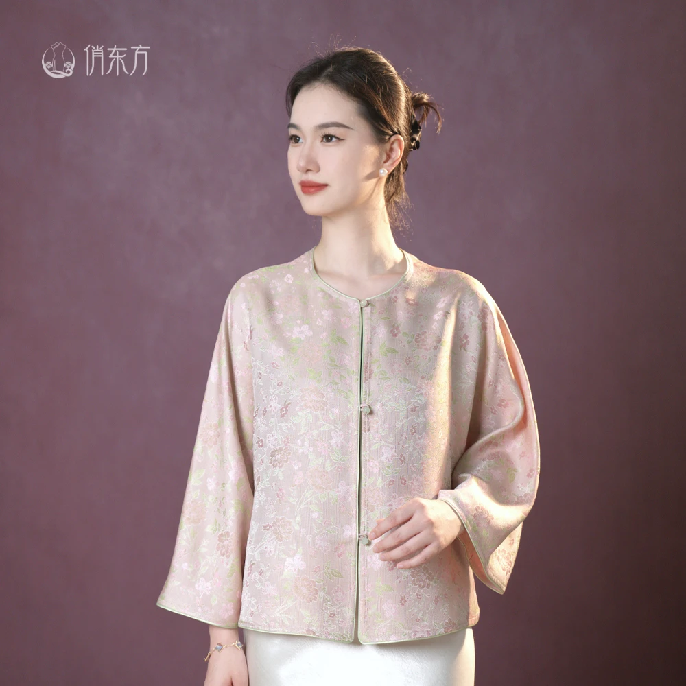 俏东方【落霞】云水裁对襟异色罗上衣夏季防晒日常百搭风100桑蚕丝