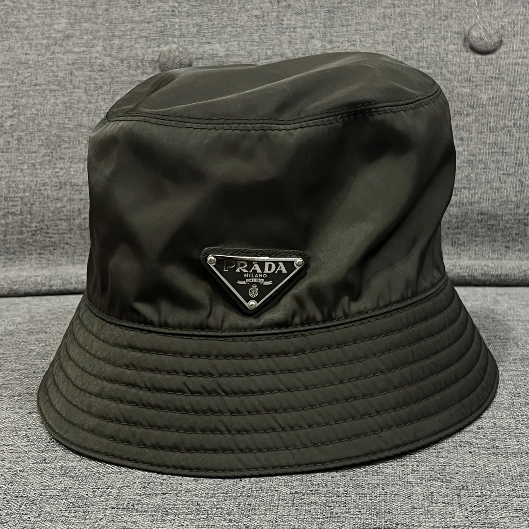 99新 Prada/普拉达 PRADA普拉达徽标Logo渔夫帽M码/E50803