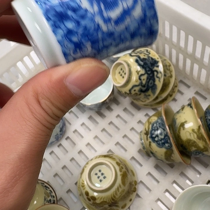 喜***阳瓷片万花客杯拍一发8景德镇