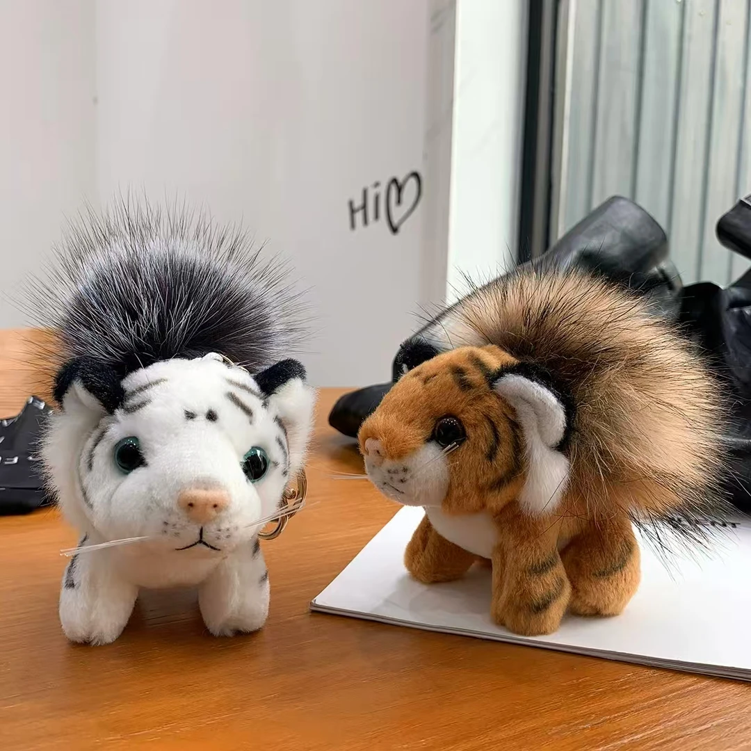 可爱真貉子毛小老虎挂件毛绒公仔钥匙扣包包挂件生日礼物钥匙挂件