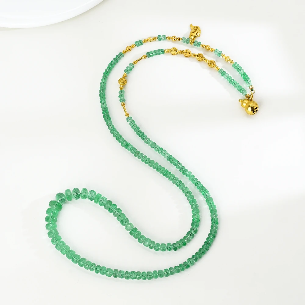 “风华绝代”18K祖母绿福禄寿祖母绿长链（60公分）44115