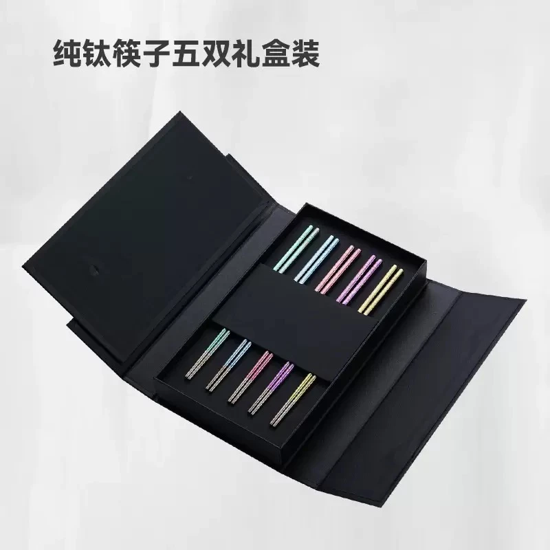 家用高档礼盒结晶冰花筷抗菌防霉餐具防滑耐高温彩色