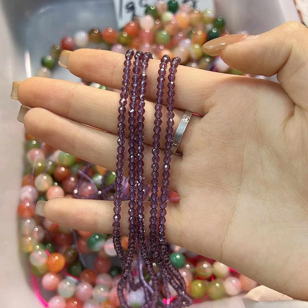 玛瑙/玉髓合金珠宝半成品玻利维亚浅紫卡3两条