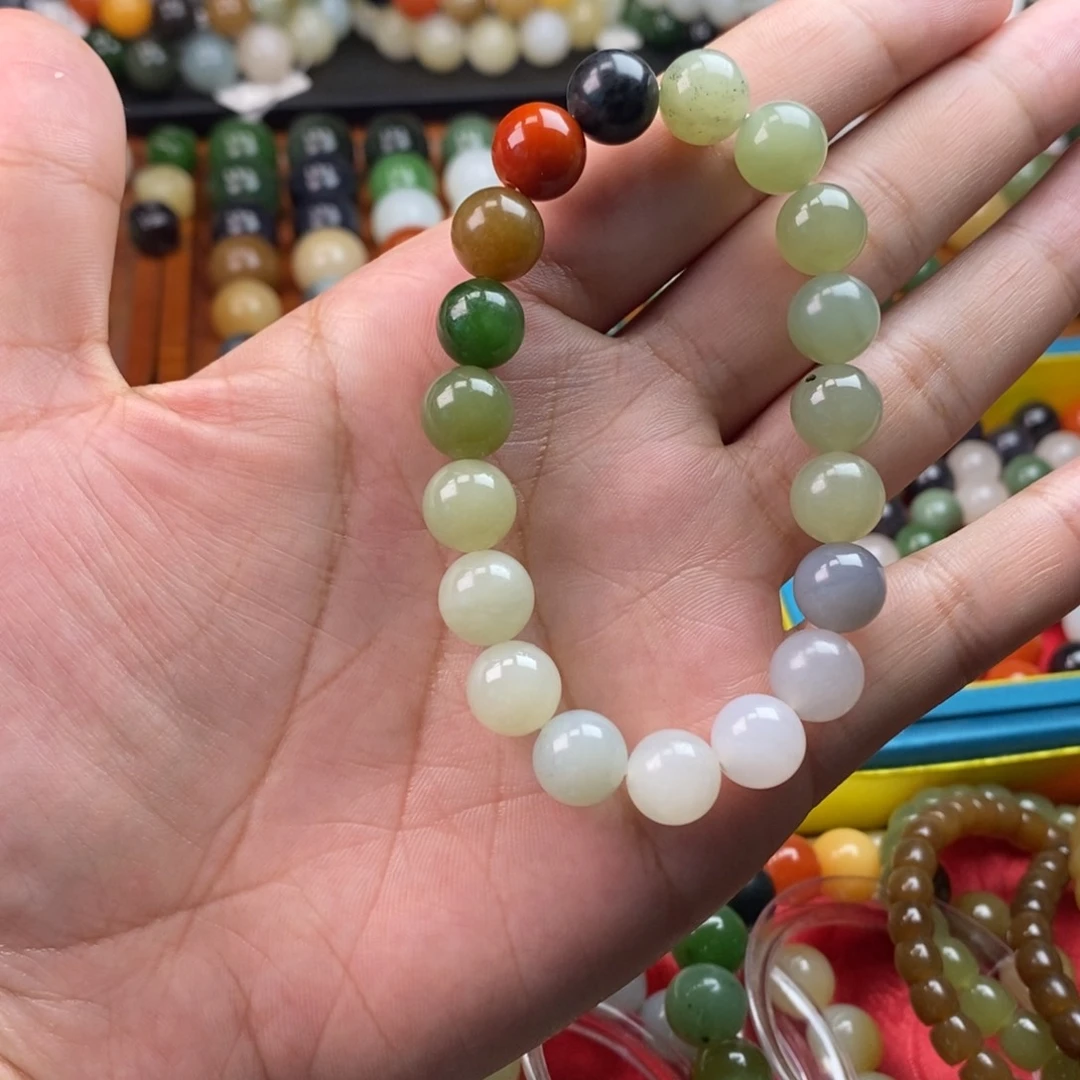 和田玉未镶嵌珠宝奇石卡10福利手串y