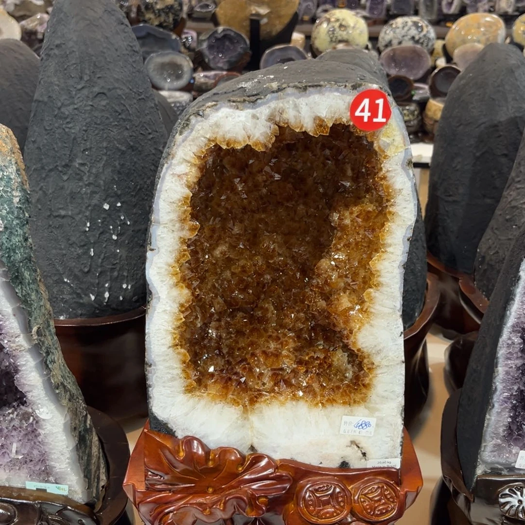 未镶嵌紫晶摆件黄水晶