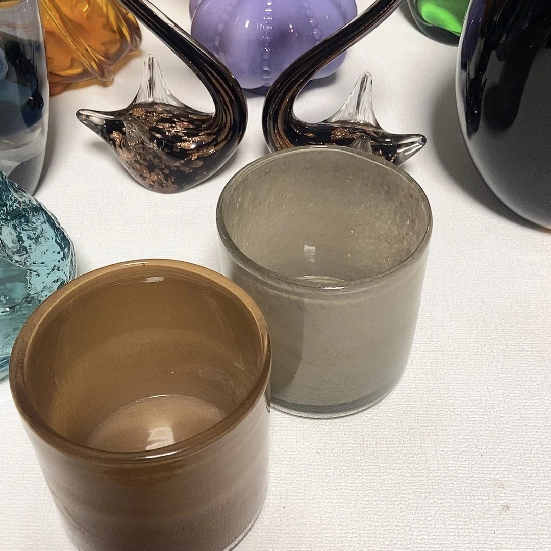 木***3两个蜡杯摆件花瓶