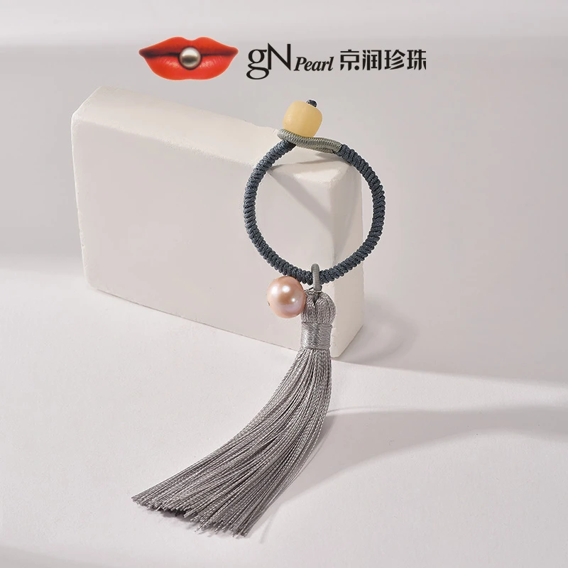 【总裁价到】京润珍珠 途安 925银淡水珍珠挂饰10-12mm近圆粉紫色