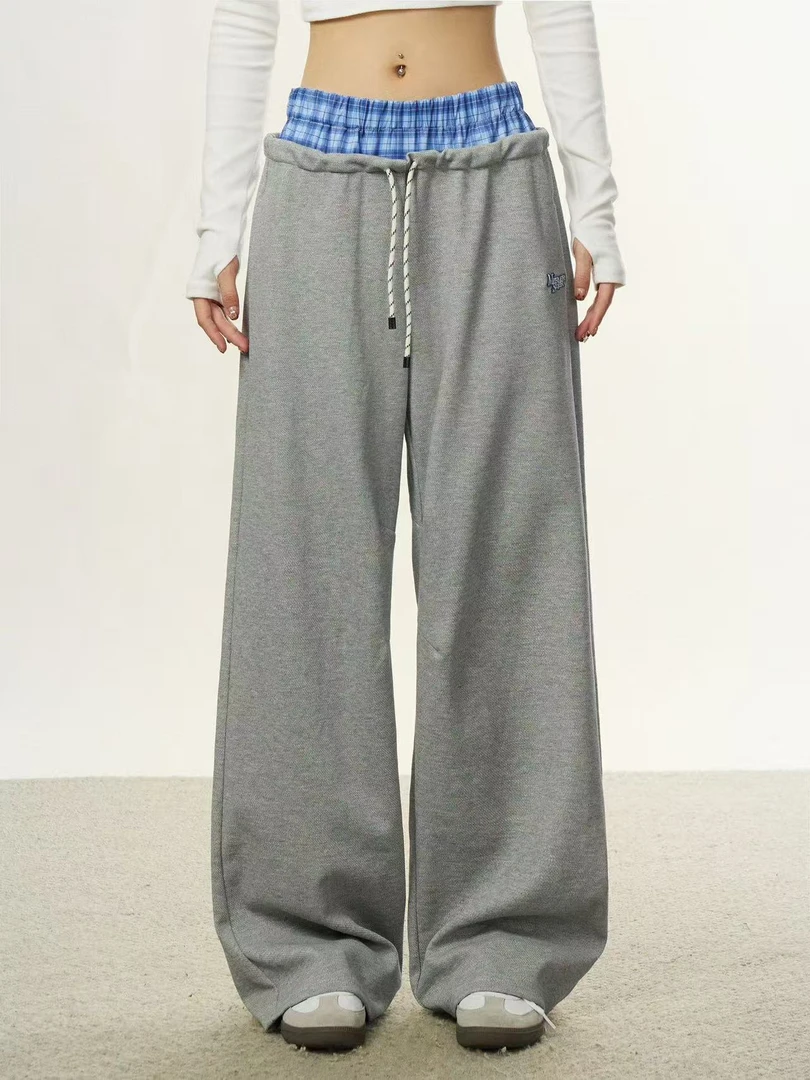 A24-4两色“格纹腰”休闲裤（6618）