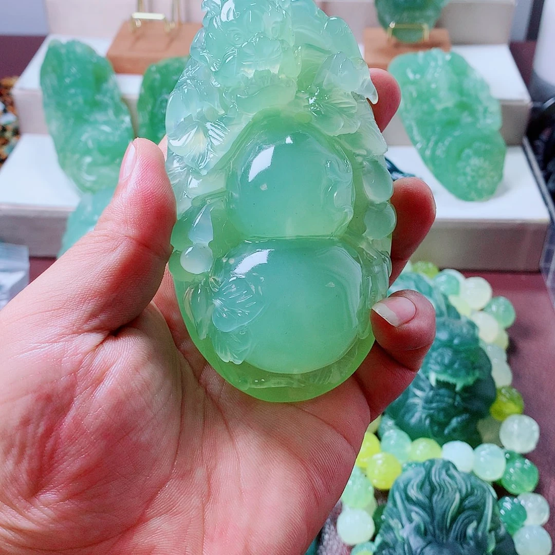 用***3未镶嵌蛇纹石玉手把