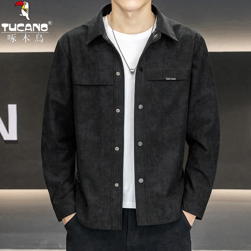 TUCANO/啄木鳥春秋新款灯芯绒高级感工装翻领夹克休闲百搭男外套