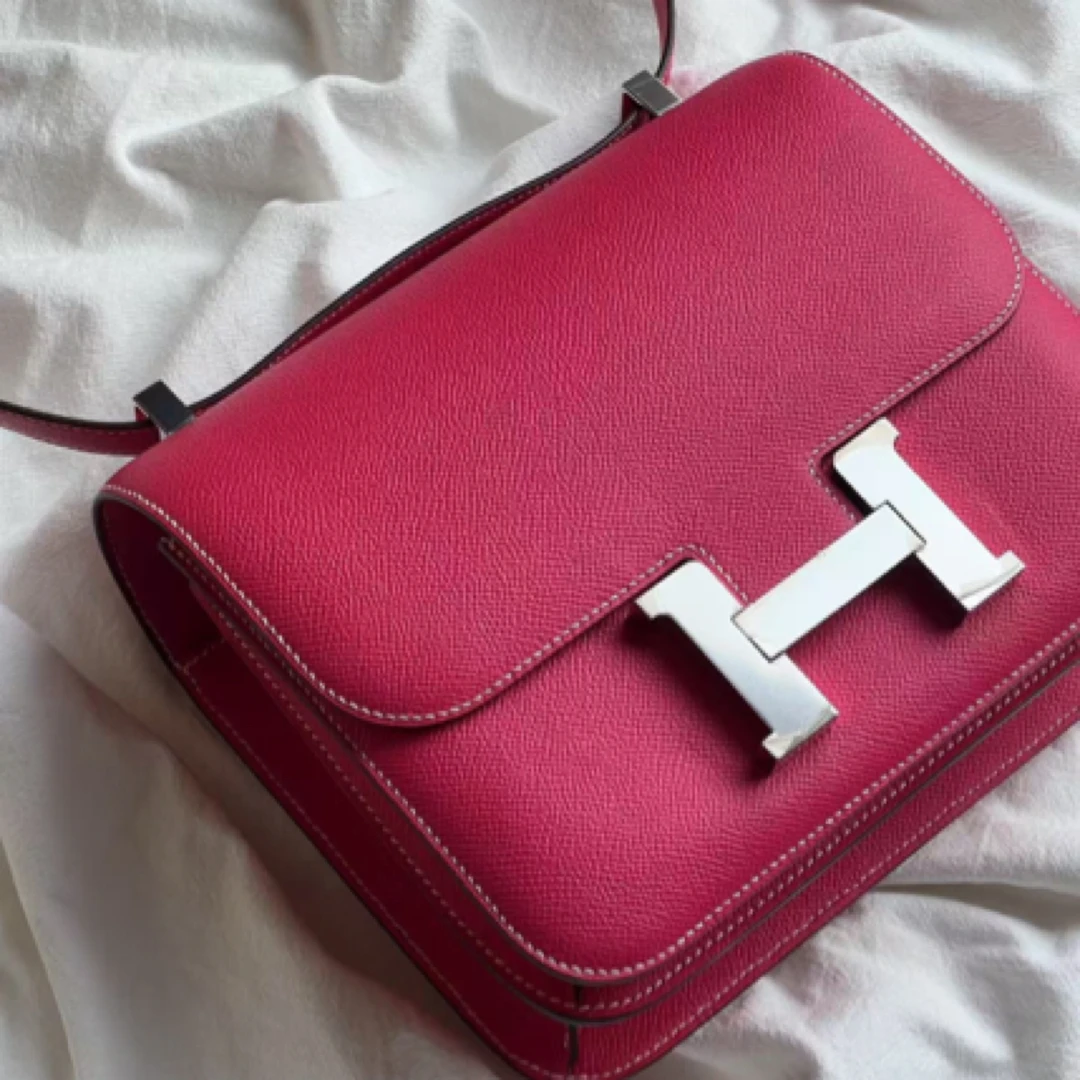 99新 Hermes/爱马仕 阿古叔叔/康康糖果粉银扣 24x刻 ep皮 闲置