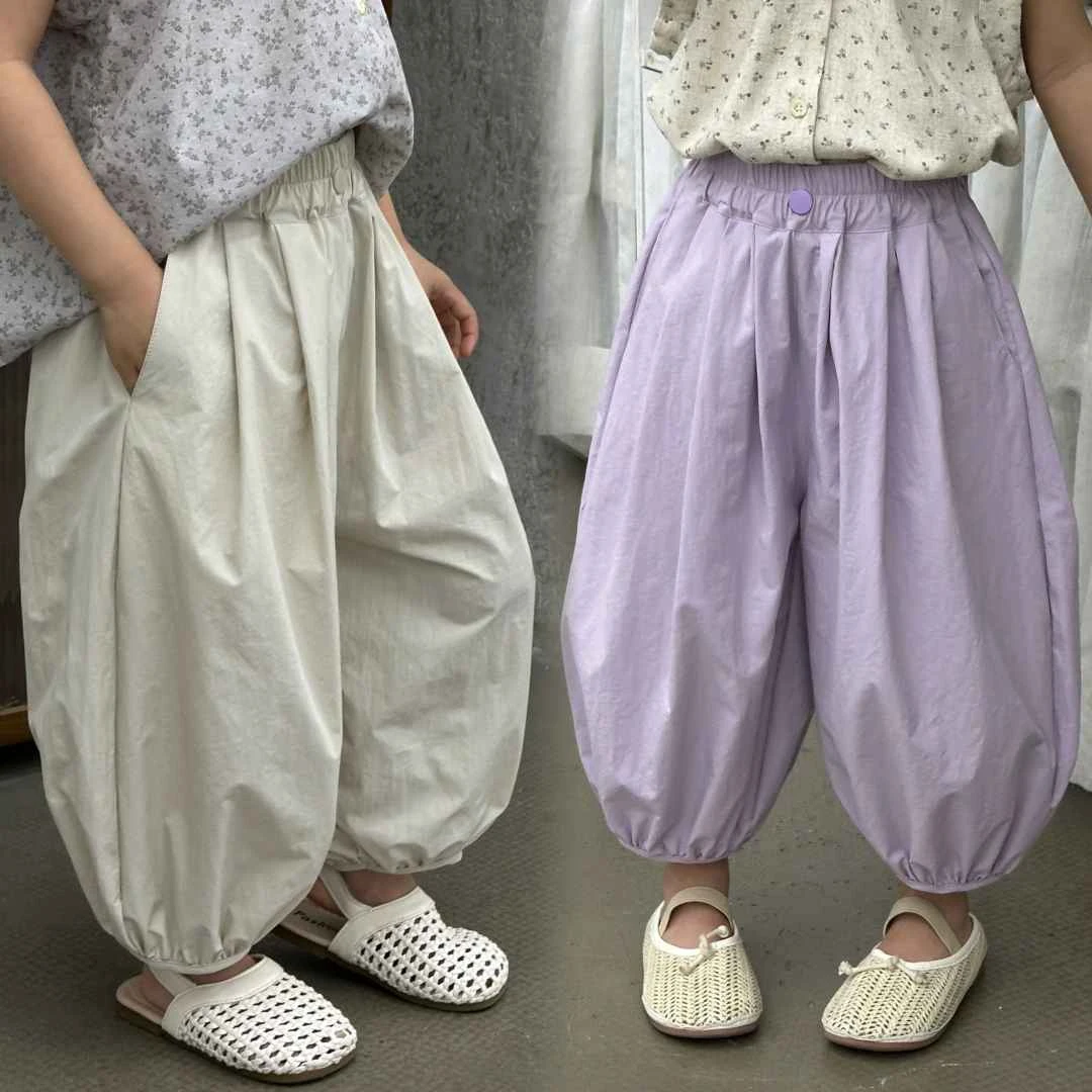 韩版宽松灯笼裤夏季休闲水洗速干九分裤百搭休闲宝宝裤子男童女童
