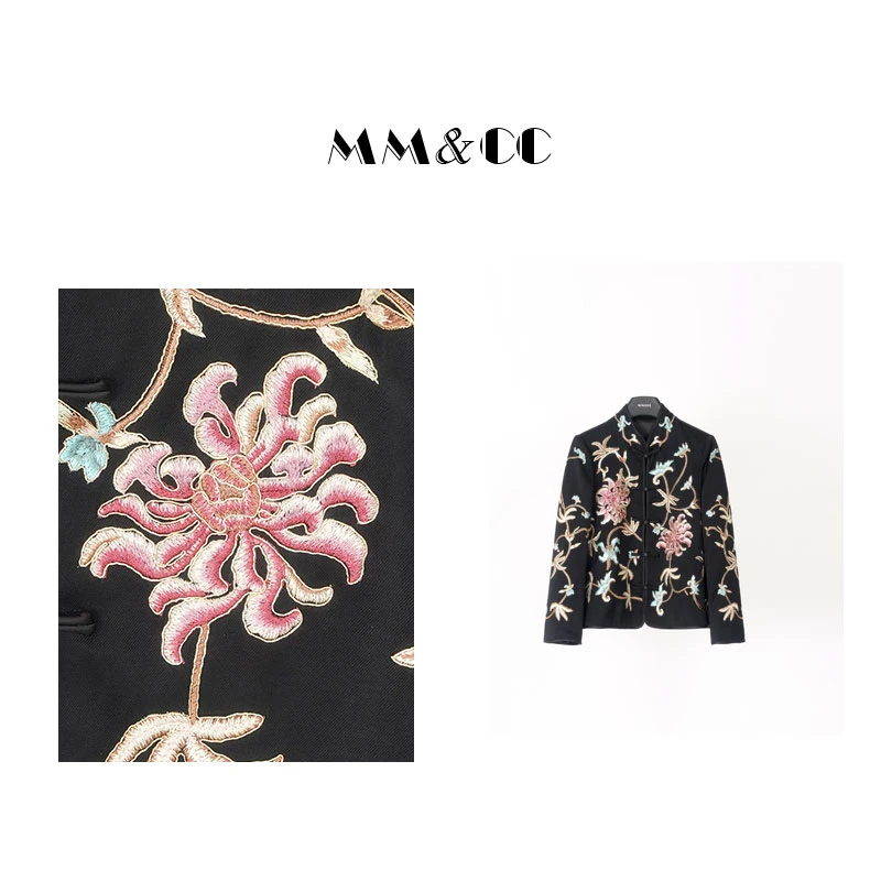 【花满林】国风刺绣新中式短外套复古新潮立领外穿上衣E6876