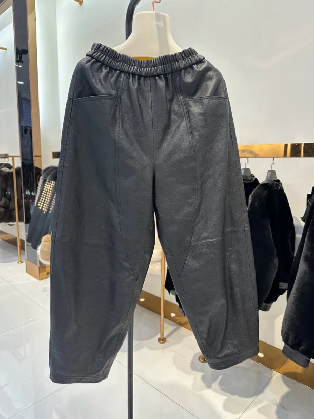 88024852款真皮弯刀裤女裤百搭休闲