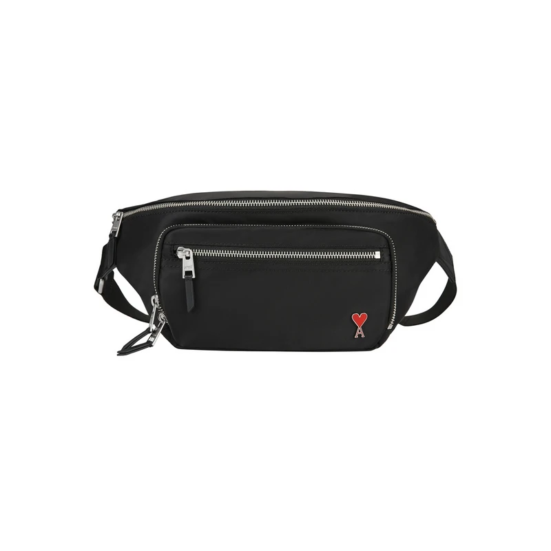 AMIPARIS 春夏男女同款爱心款红色爱心休闲可调节拉链斜挎胸包