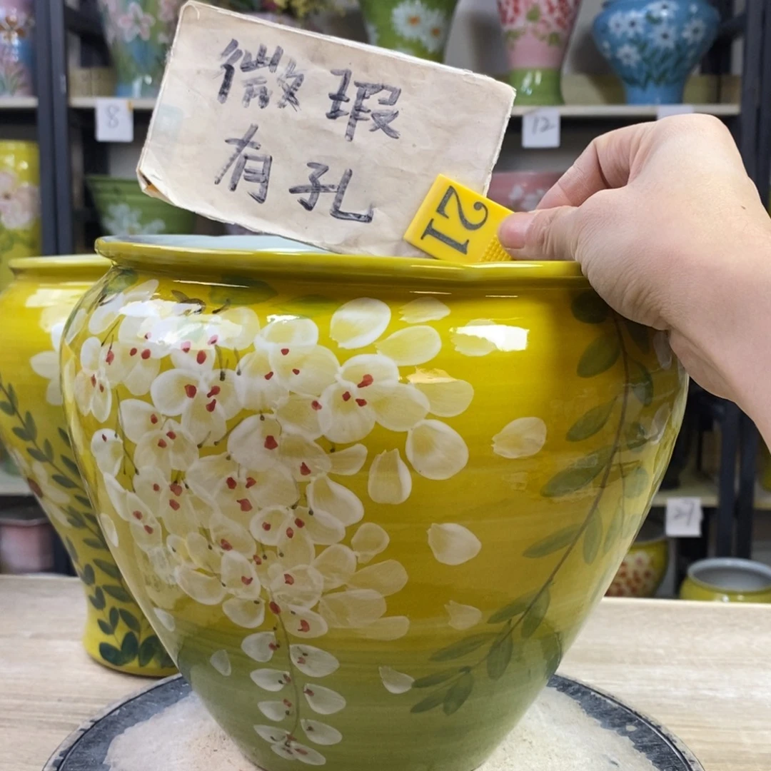 景德镇手工手绘陶瓷花盆