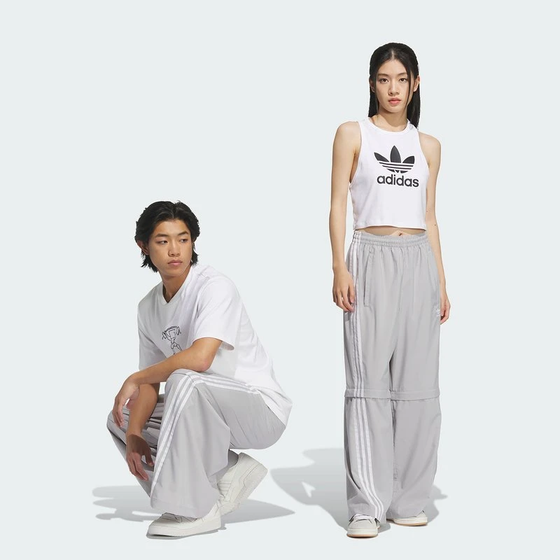 阿迪达斯 （adidas）男女通款情侣款可拆卸宽松运动裤KD8212
