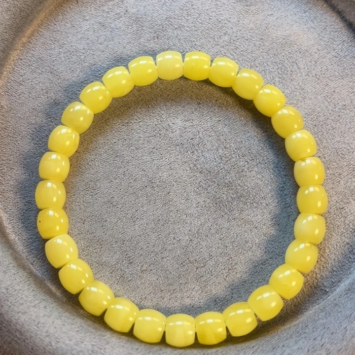 未镶嵌蜜蜡手串纯天然俄料鸡油黄精工直切