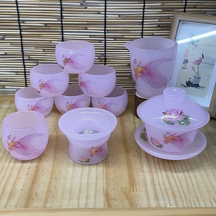 樱花粉鱼一套，主人杯1不要礼盒