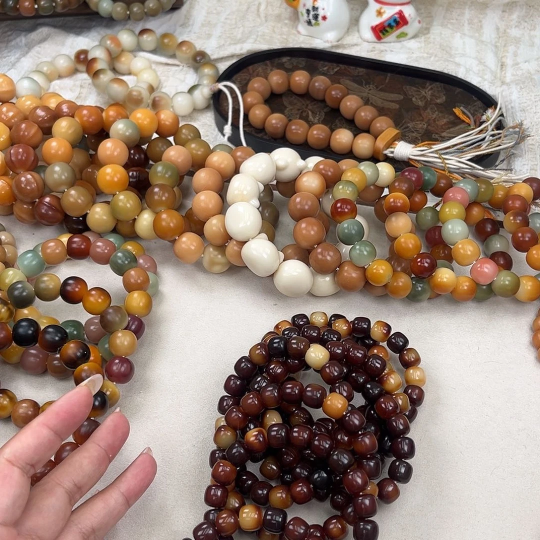 菩提根/象牙果手串A720卡12干磨晚秋