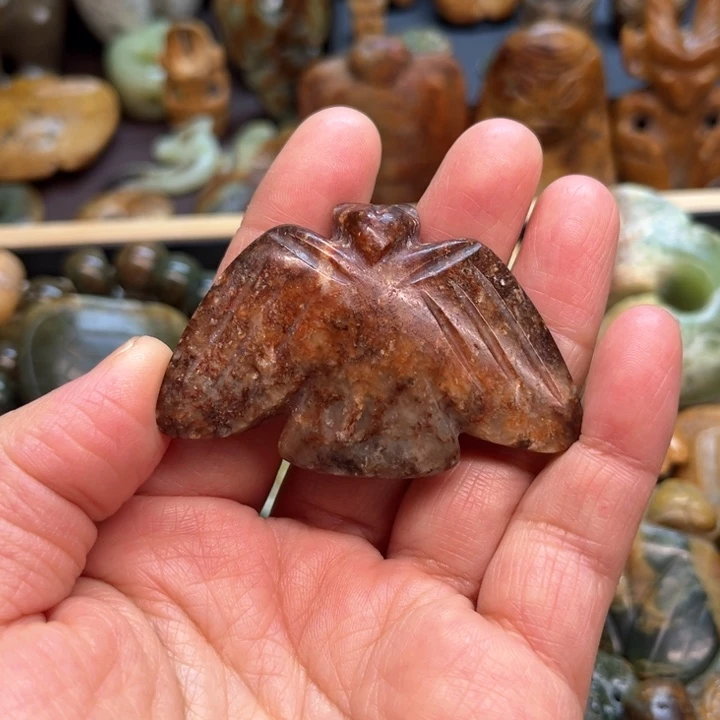 岫岩河磨玉（透闪石质玉）把件未镶嵌無*