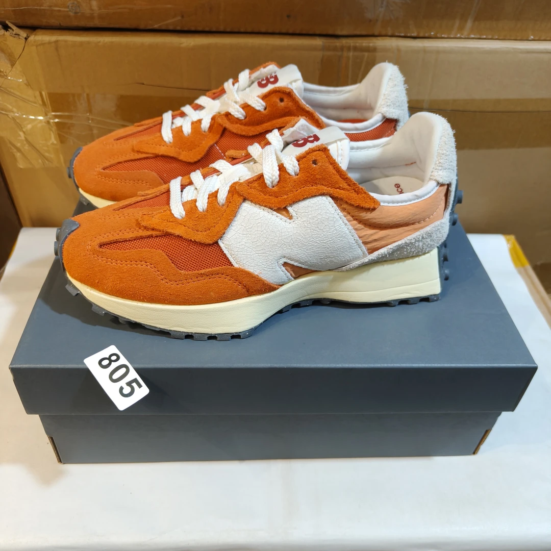 40码-New Balance NB 327 低帮 复古板鞋 男女同款 橙白色