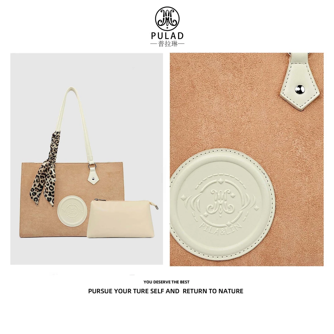 【工厂直销】PULALIN2025新款拼色托特大容量子母手提包8016