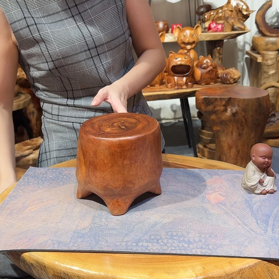 木香樟木精品手作工艺品四足墩