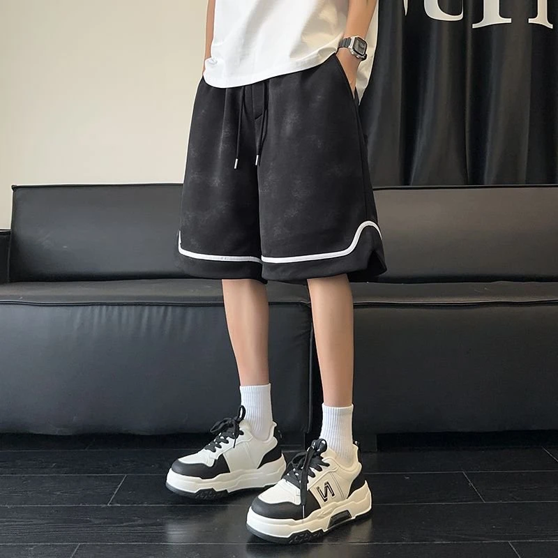 隐匿者美式高街大码男士扎染五分裤2025夏季新款百搭薄款休闲短裤