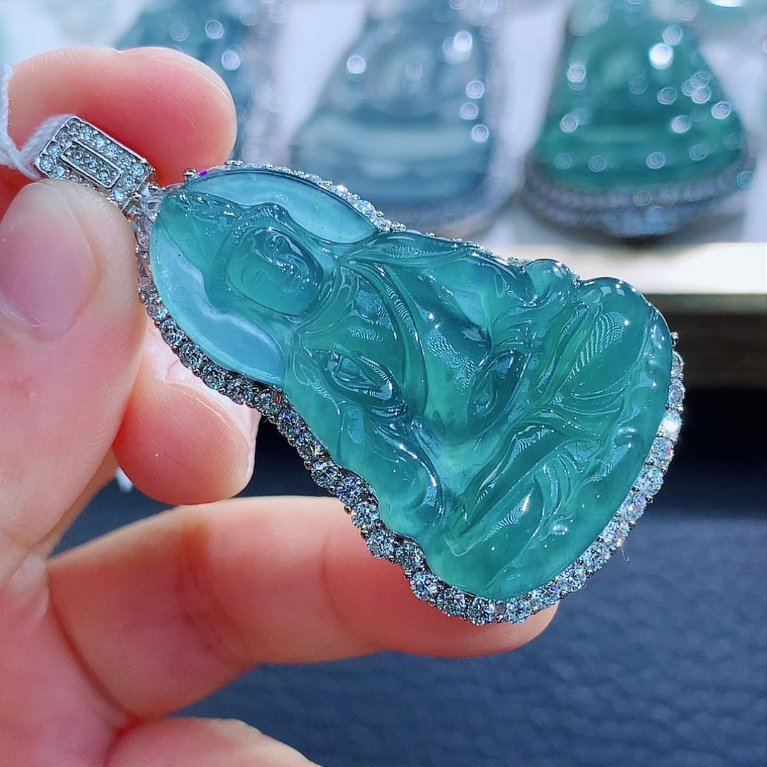 银S925镶嵌挂件翡翠翡翠