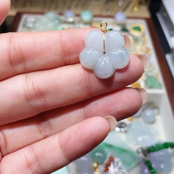 翡翠14K金镶嵌颈饰