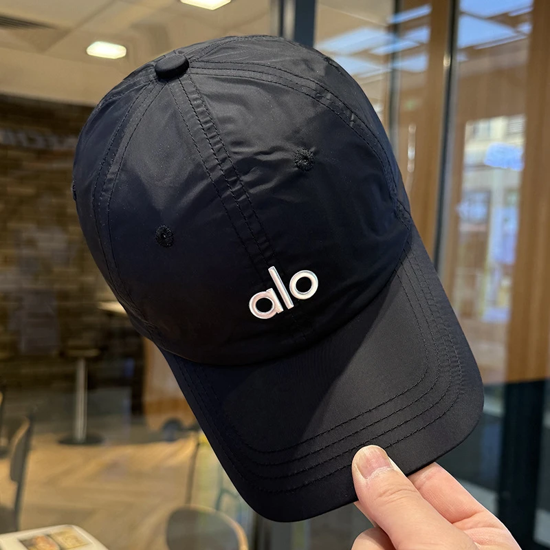 alo帽子2025新款户外男女运动防晒遮阳帽夏季通风快干字母鸭舌帽