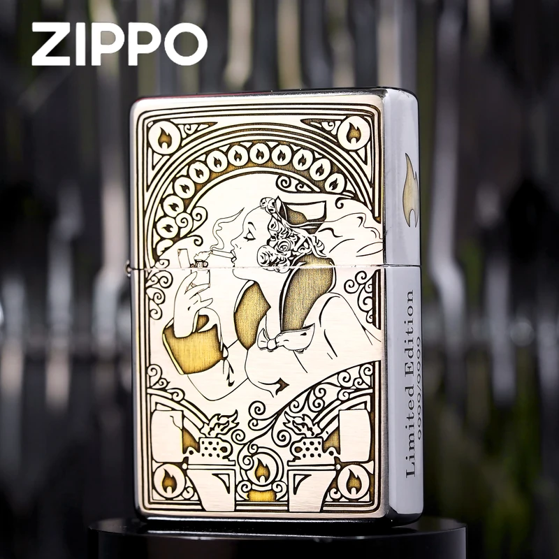 ZIPPO打火机/【1937风中女郎风女Y】金冰双色男士防风【达人专属】