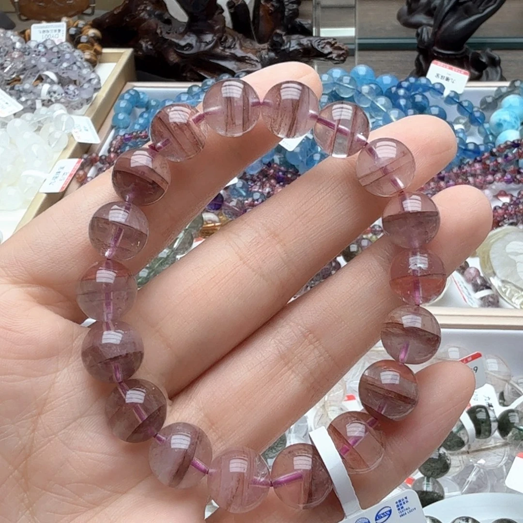 水晶手链未镶嵌Yl022红幽灵11.2mm