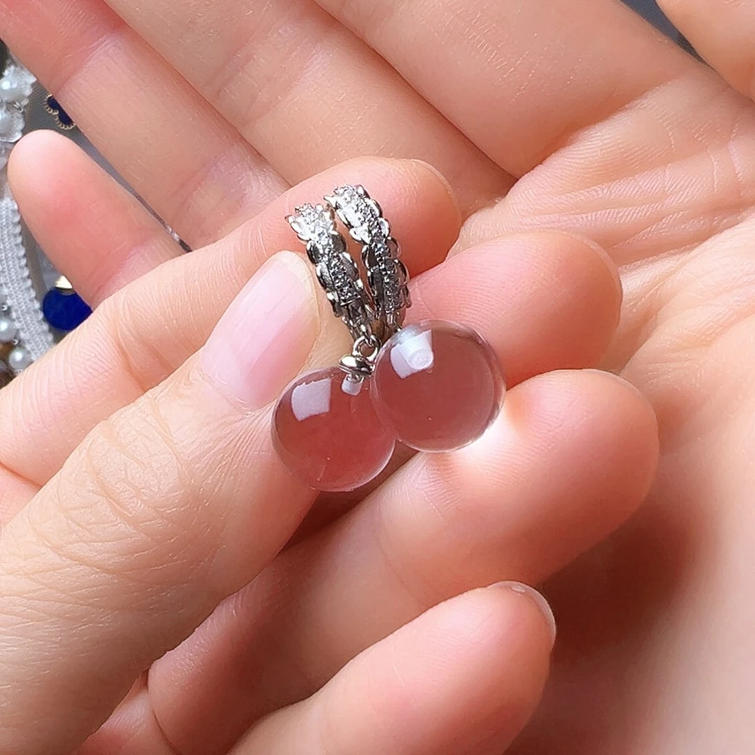 水晶耳饰银S925镶嵌不退不换不退运费