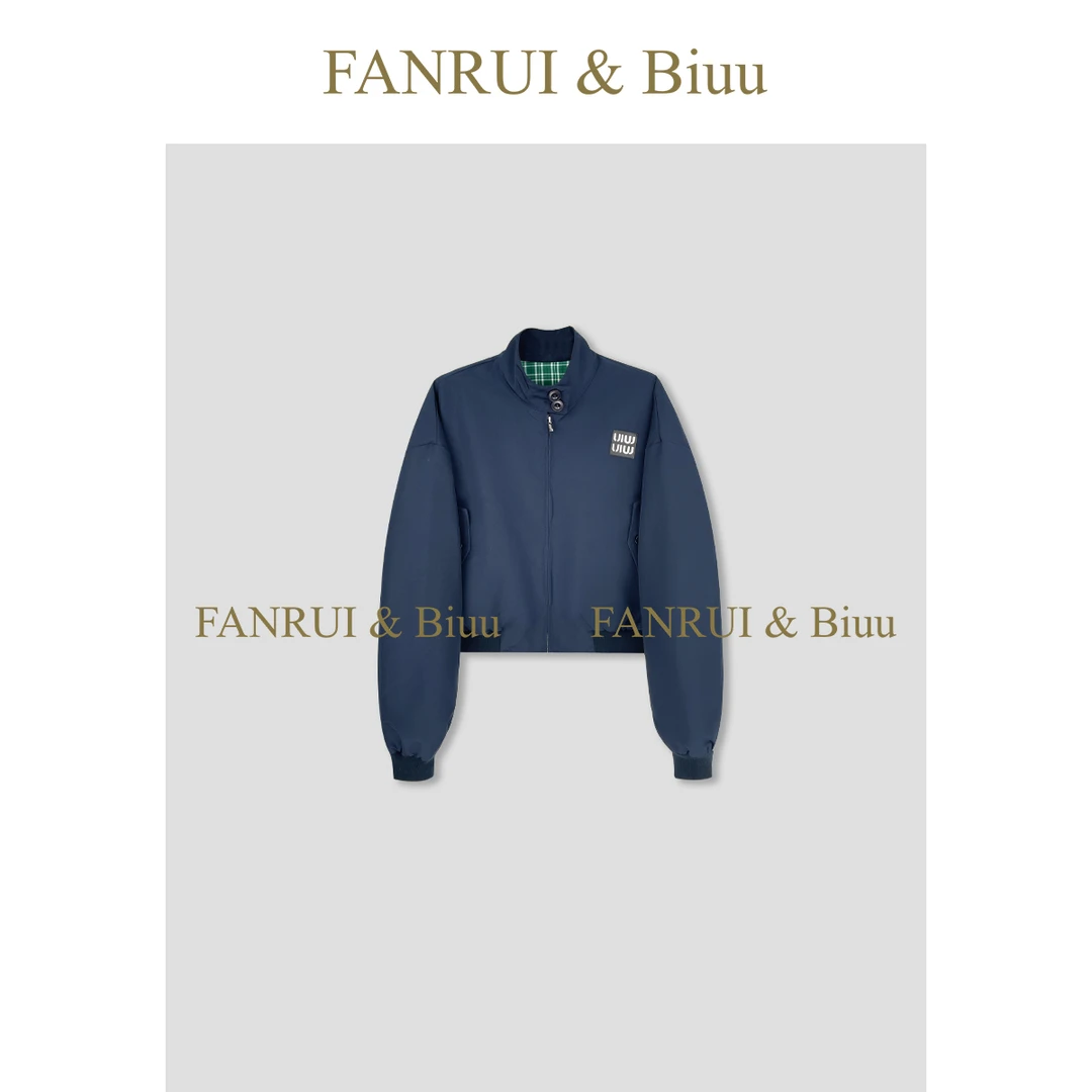 FANRUI/泛芮「两面穿」时尚独特原创百搭设计感气质立领外套B17883