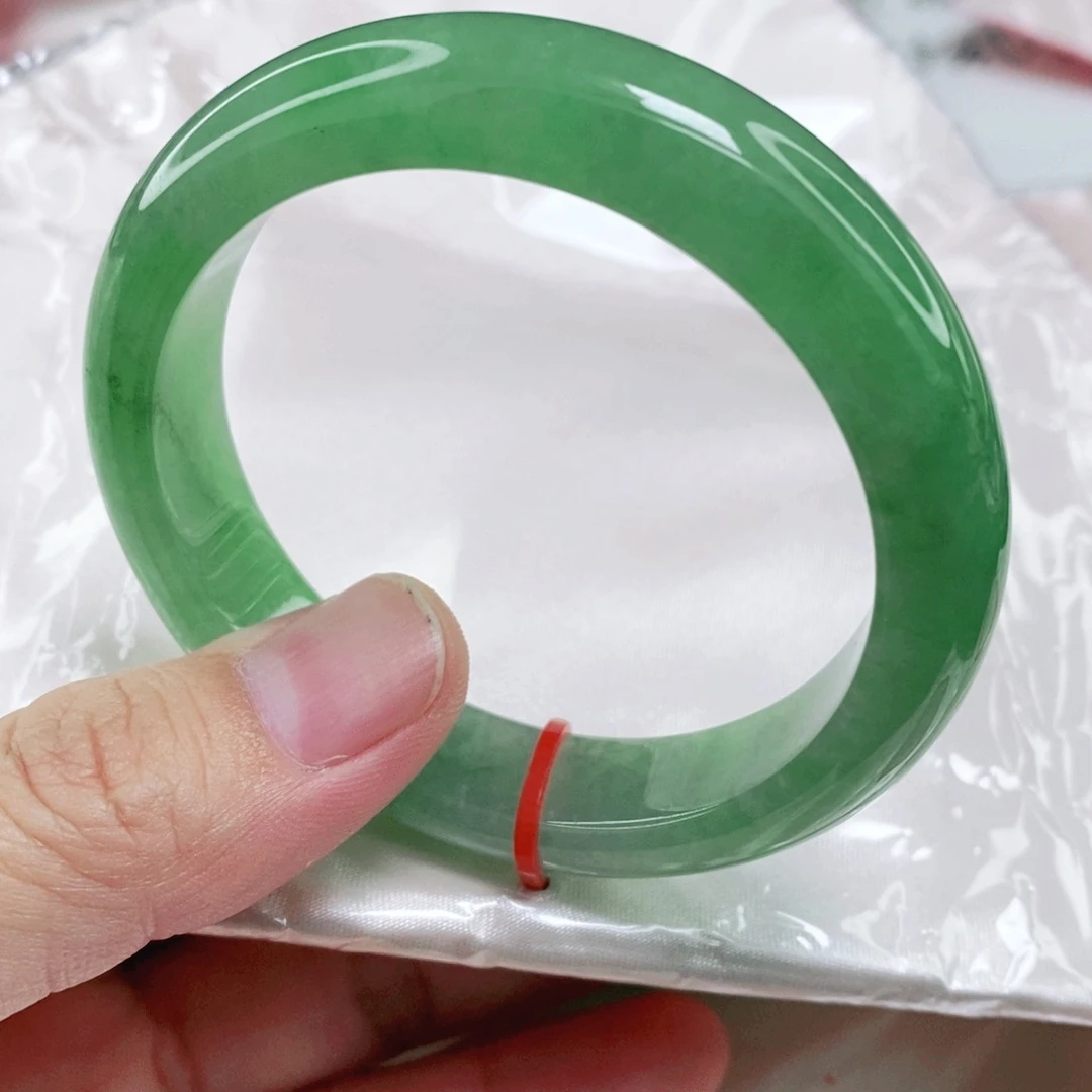 未镶嵌手镯翡翠青**水53.5圈口高品质