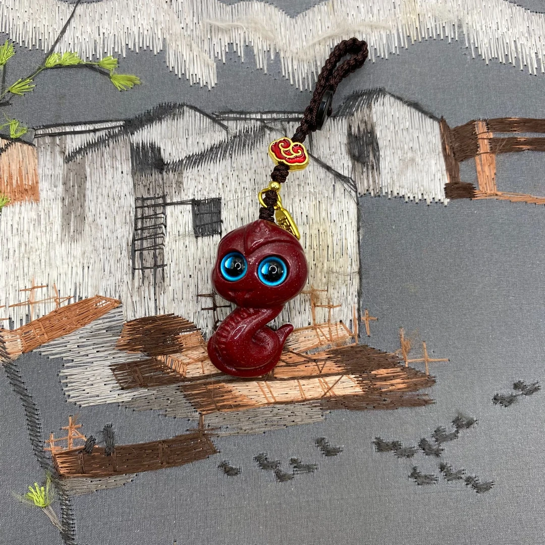 含辰砂工艺品高含量朱砂紫金砂设计款生肖爆款送礼钥匙挂