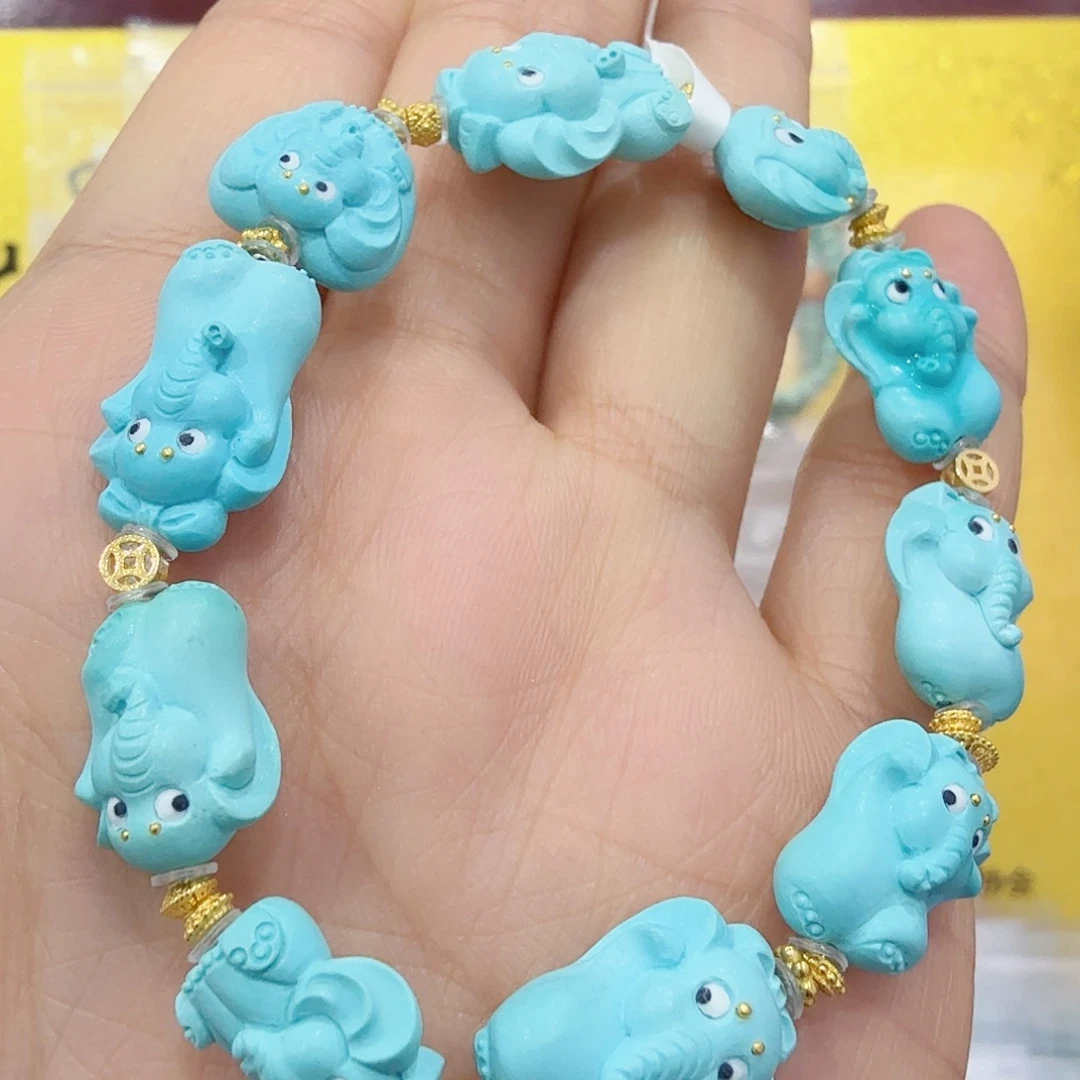 绿松石18K金镶嵌珠宝奇石