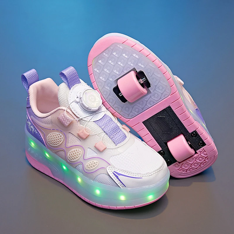 学生暴走鞋双轮隐形轮滑鞋儿童四轮溜冰鞋6-12岁男女孩儿童运动鞋