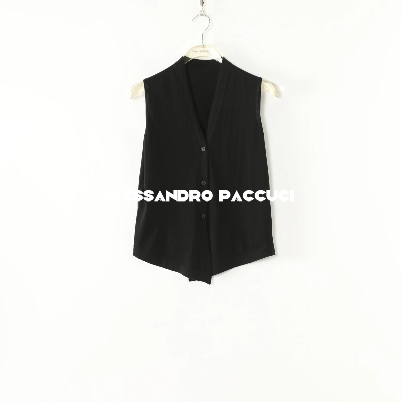 AP洛哥53052MM【黑标系列】日本进口三醋酸+羊毛V领时尚毛织马甲