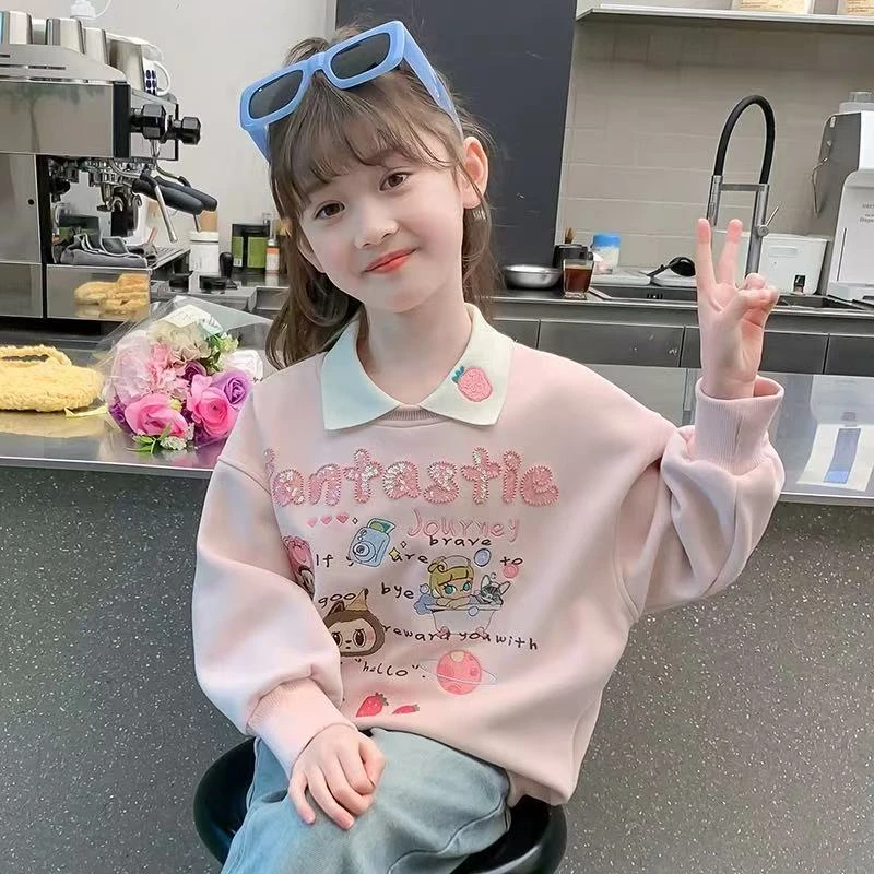 613-春款儿童重工亮片泡泡马特草莓POIO卫衣