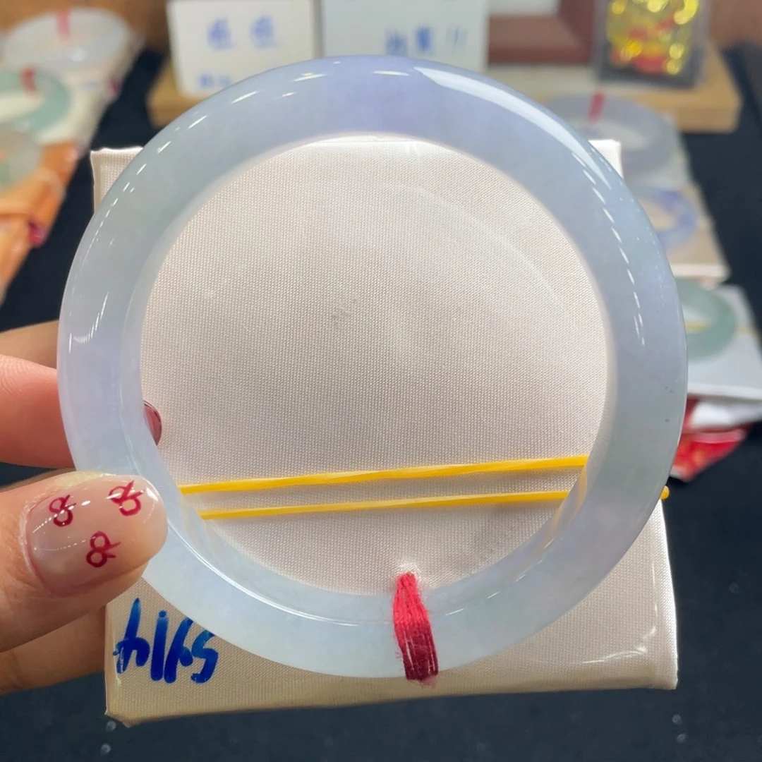 翡翠手镯未镶嵌好*饼59.5泥鳅背